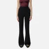 Pantalone dritto in crêpe stretch con rivetto logo