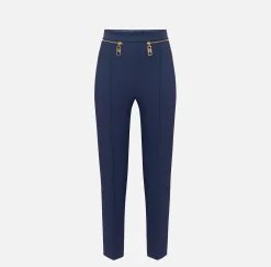 Pantalone dritto in crêpe con zip