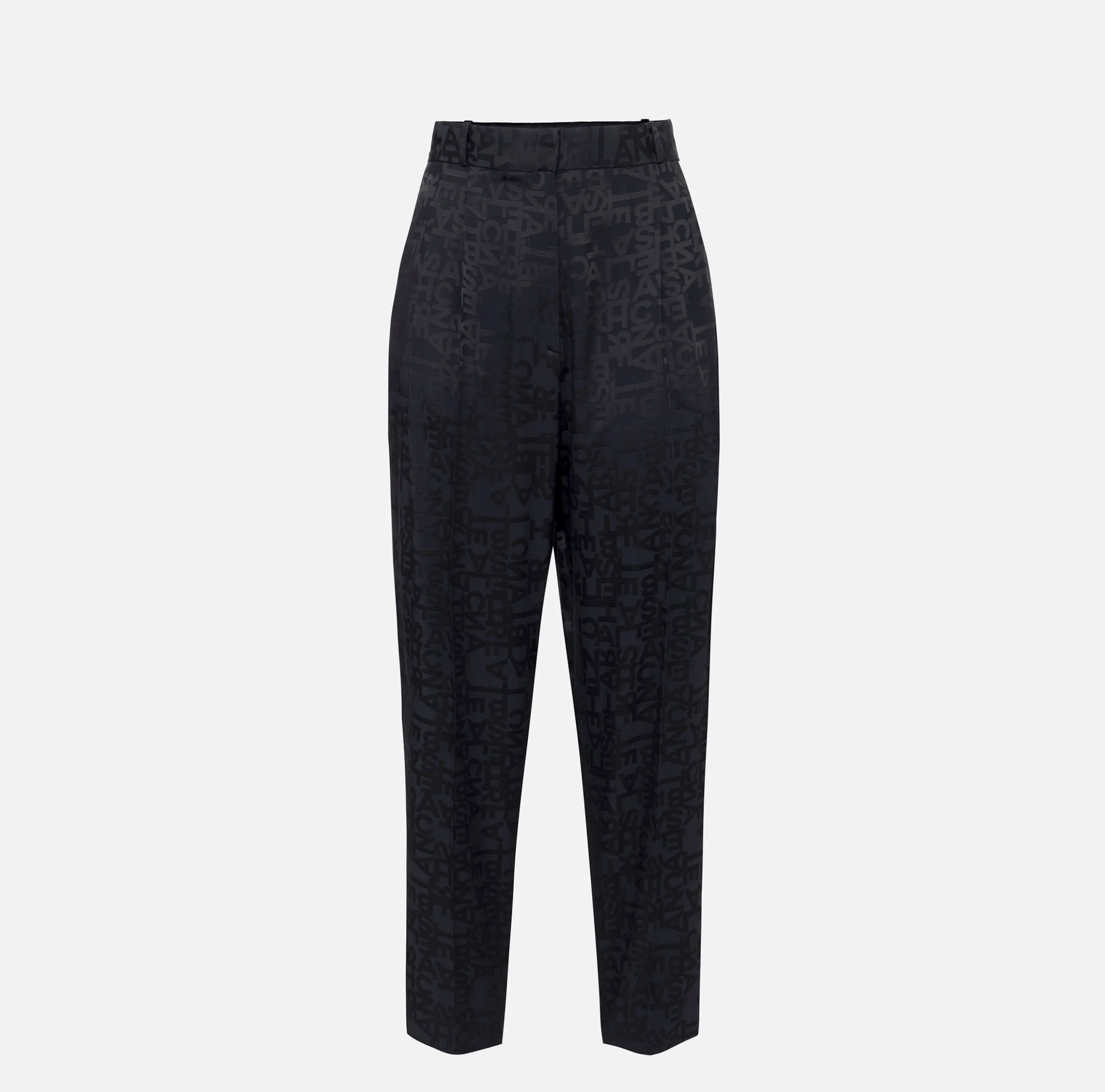 Pantalone dritto in crêpe jaquard lettering