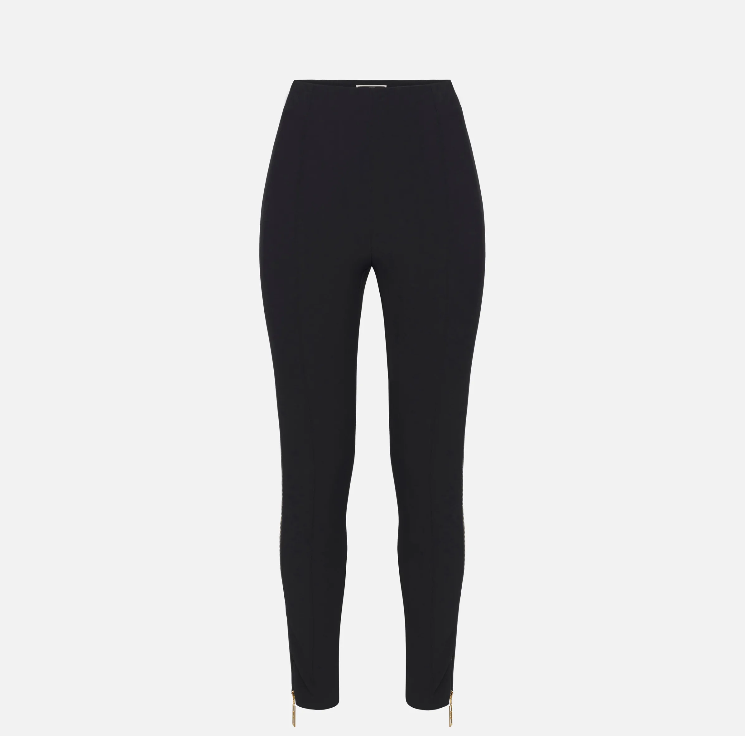 Pantalone dritto in crêpe stretch con zip