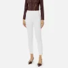 Pantalone dritto in crêpe stretch con zip