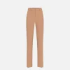 Pantalone dritto in crêpe con ricamo stemma