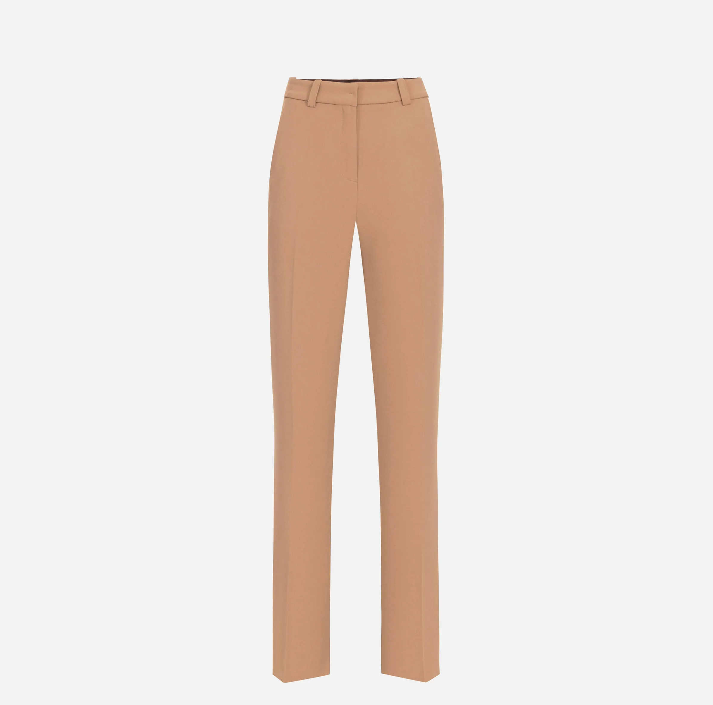 Pantalone dritto in crêpe con ricamo stemma