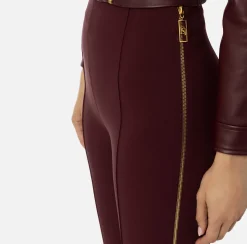 Pantalone dritto in crêpe stretch con zip