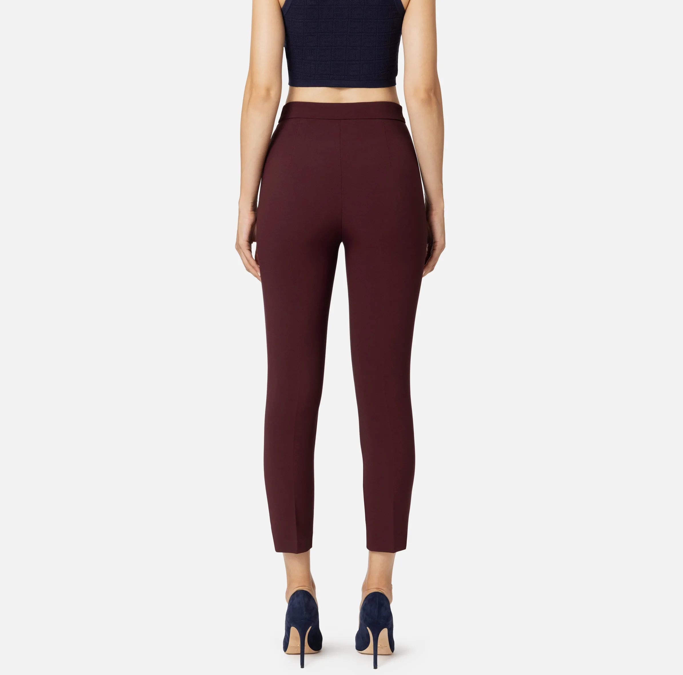 Pantalone dritto in crêpe con zip