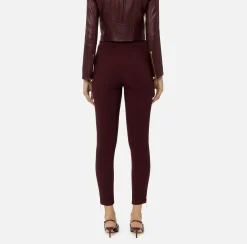 Pantalone dritto in crêpe stretch con zip