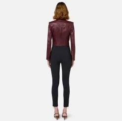 Pantalone dritto in crêpe stretch con zip