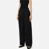 Pantalone dritto in fresco lana mélange con doppie pinces