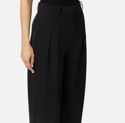 Pantalone dritto in fresco lana mélange con doppie pinces