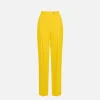 Pantalone dritto in satin con doppie pinces