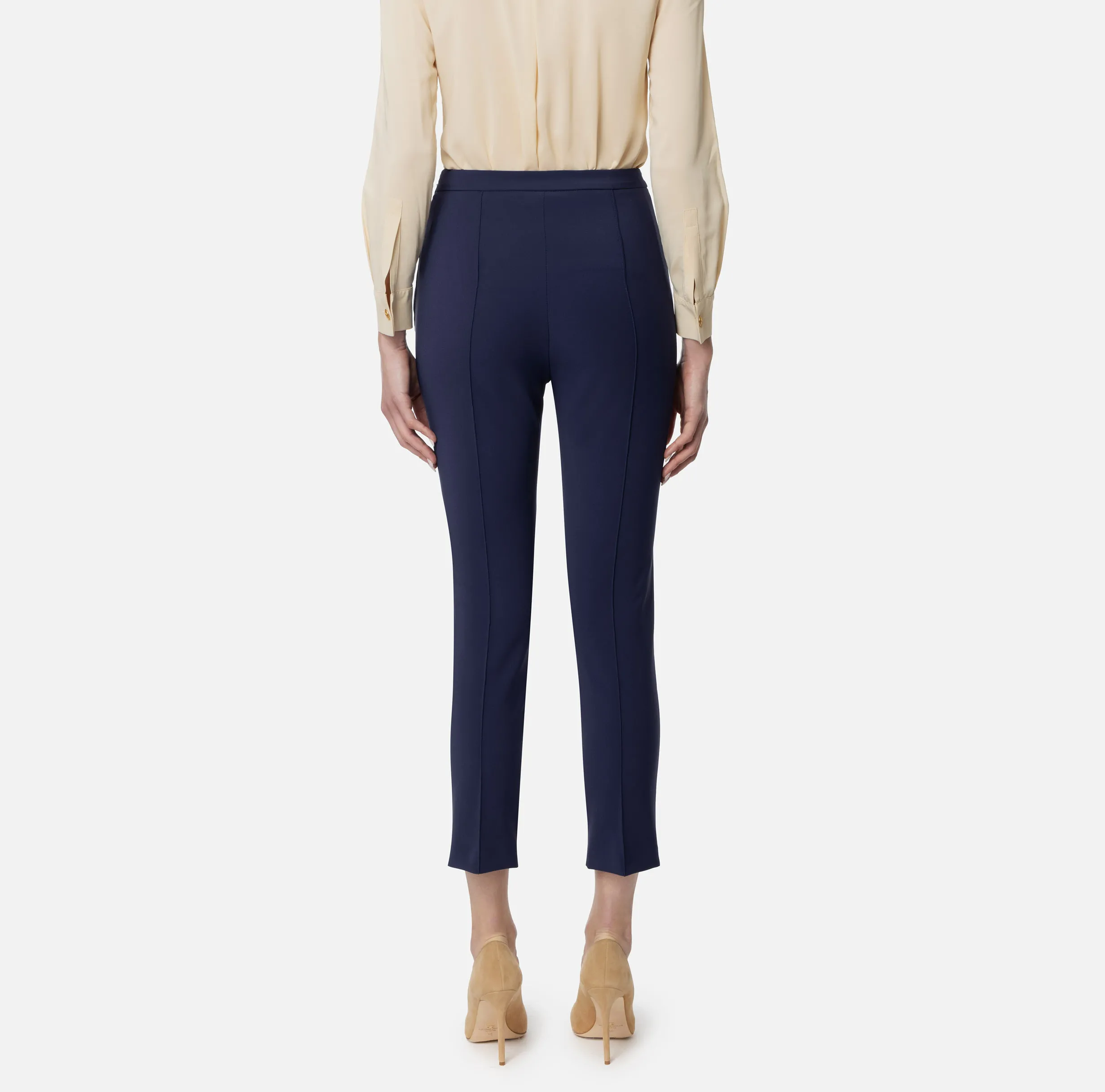 Pantalone dritto in tessuto tecnico con morsetto