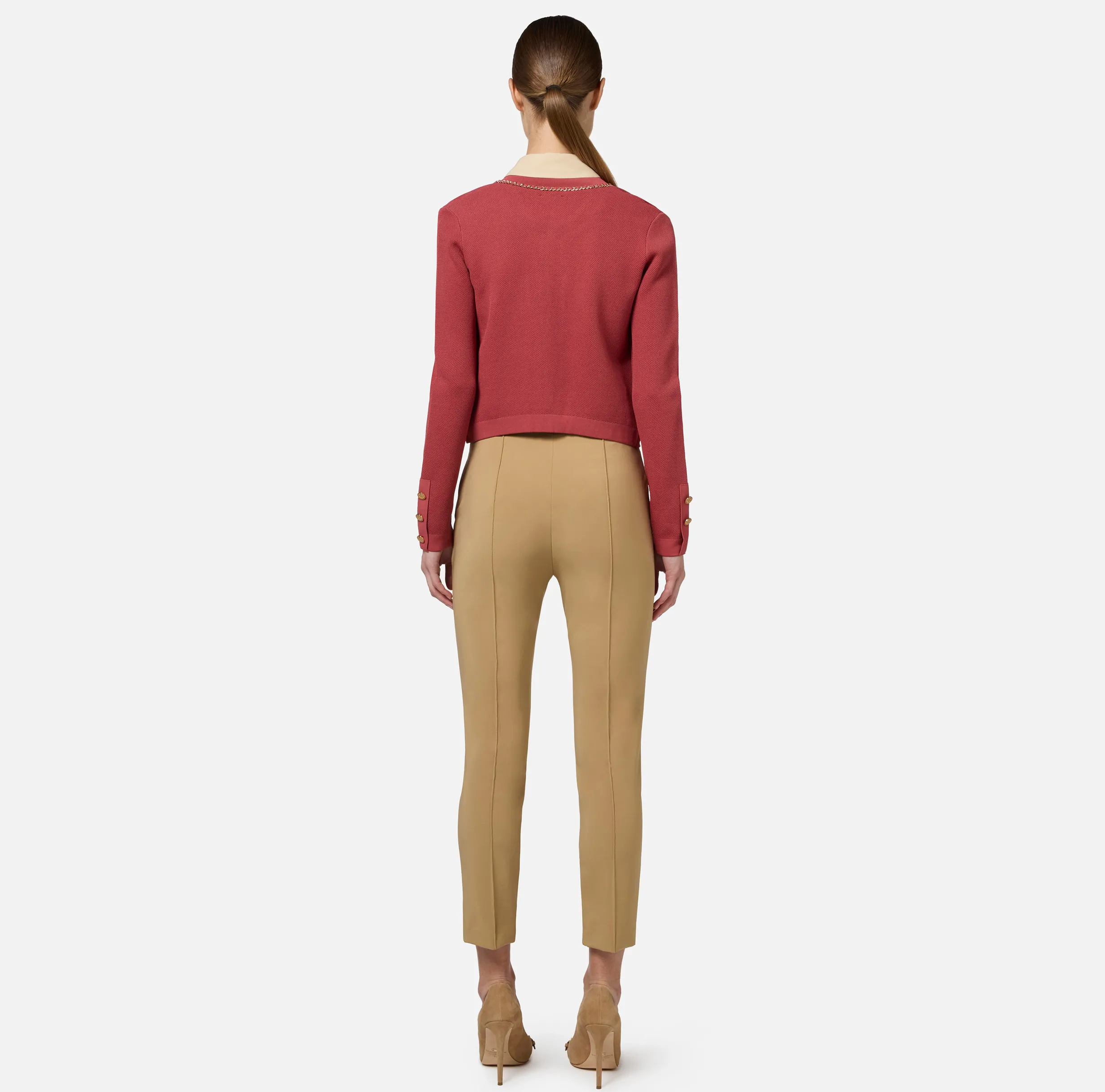 Pantalone dritto in tessuto tecnico con morsetto