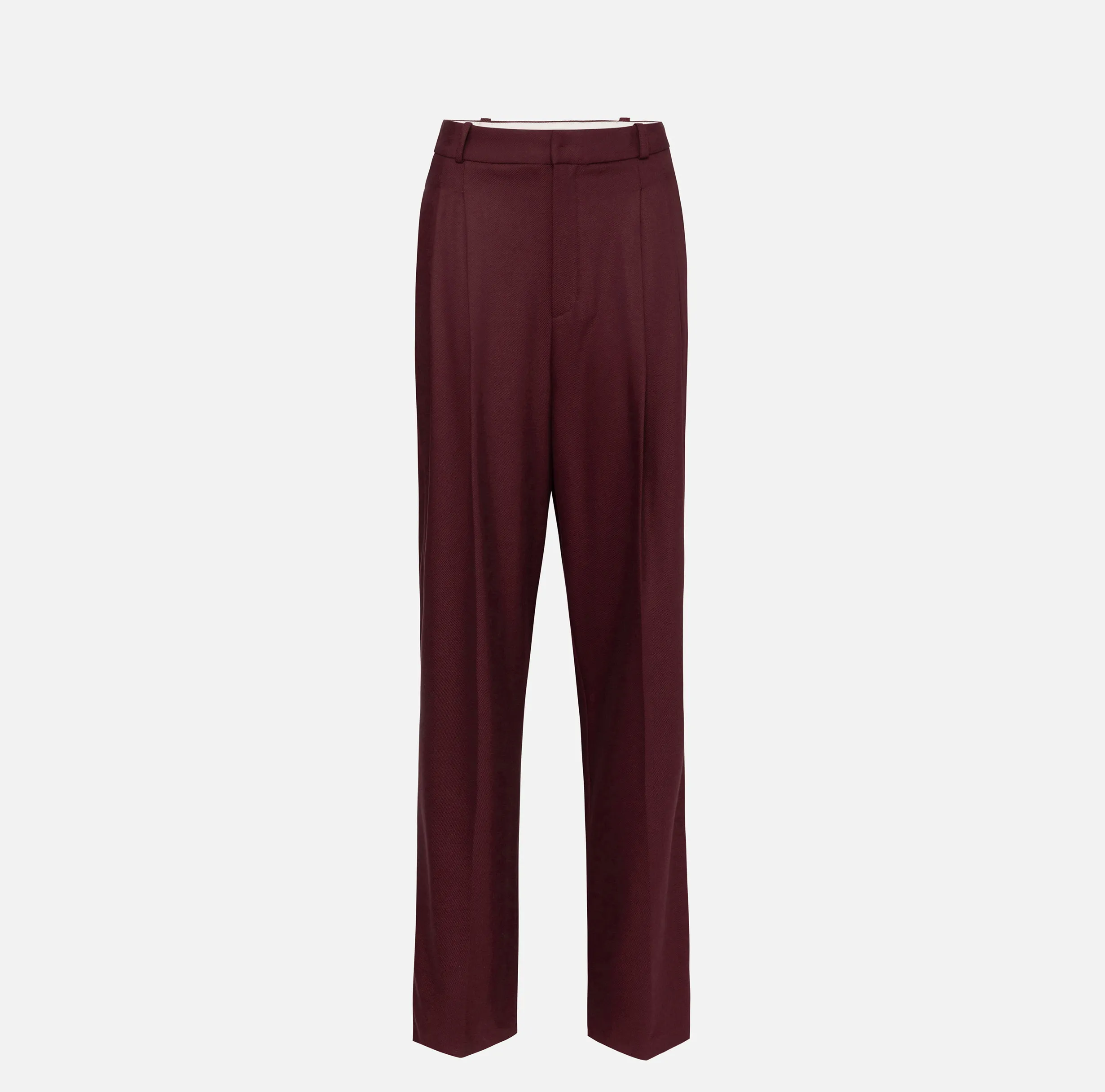 Pantalone gamba ampia con doppia pinces in fresco di lana stretch