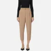 Pantalone in crêpe con cintura e ricamo