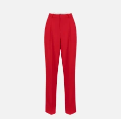 Pantalone in crêpe stretch con doppie pinces