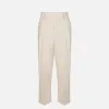 Pantalone in fresco lana con pinces e risvolto