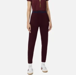Pantalone jogger in viscosa con bande logo