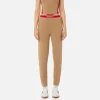 Pantalone jogger in viscosa con bande logo