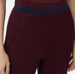 Pantalone jogger in viscosa con bande logo