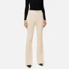 Pantalone palazzo in crêpe stretch con morsetto