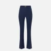 Pantalone palazzo in crêpe stretch con morsetto
