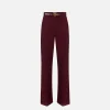 Pantalone palazzo in raso con cintura