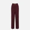 Pantalone palazzo in satin con morsetto