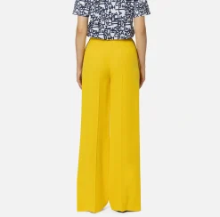 Pantalone palazzo in satin con morsetto