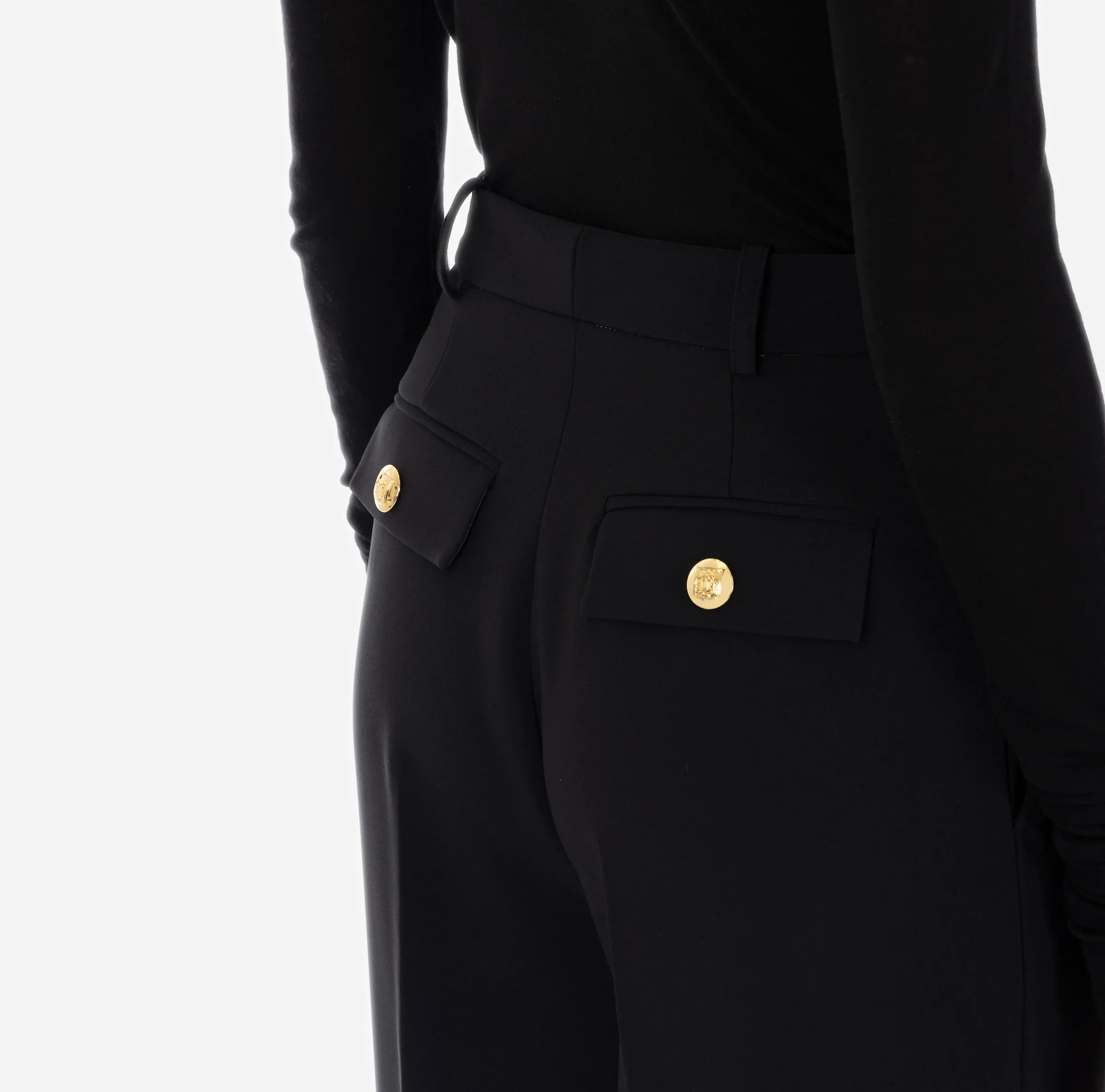 Pantaloni in crêpe con pinces