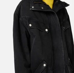 Parka over in denim con ecomontone