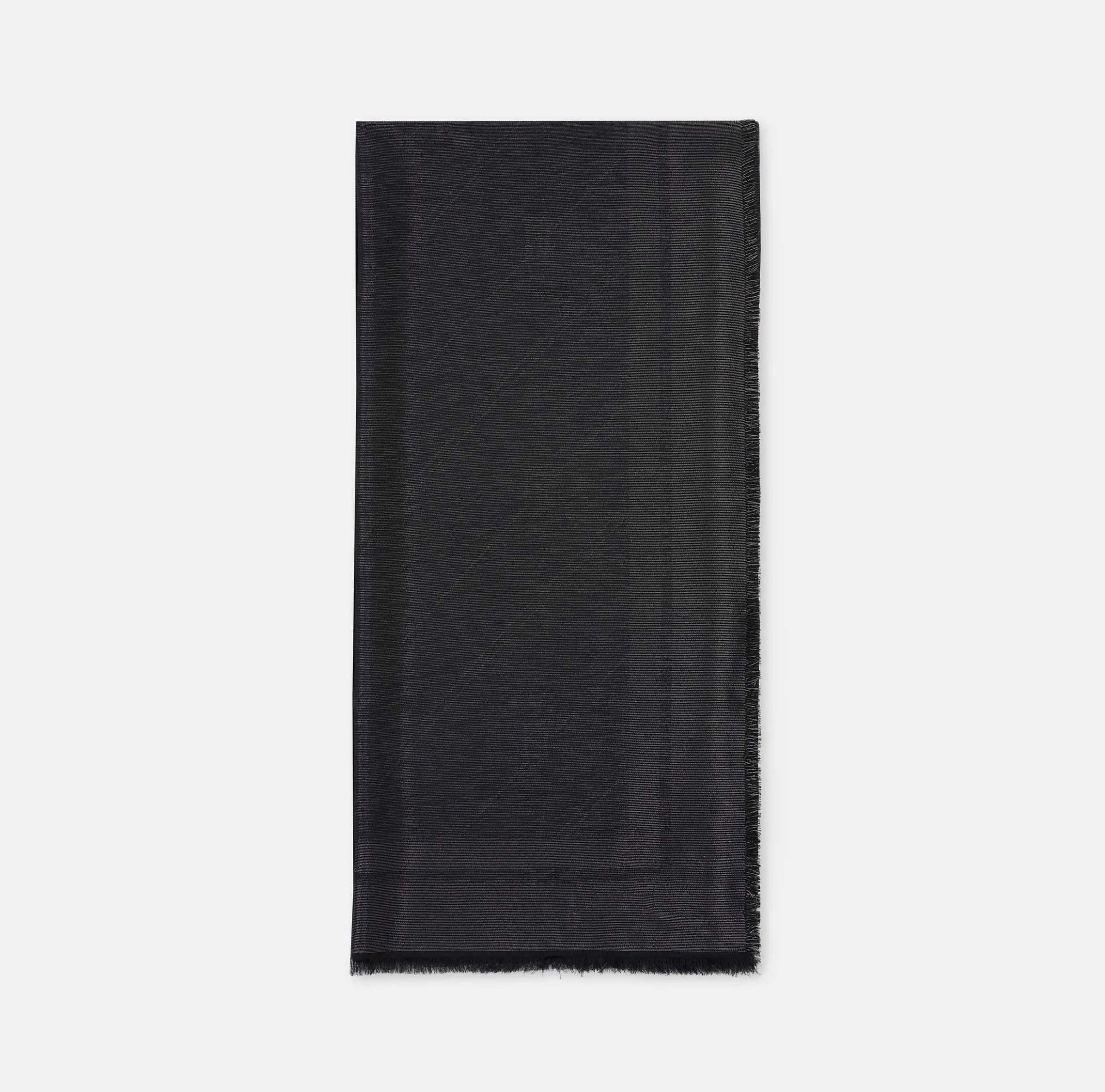 Pashmina in jacquard lurex con pattern righe diagonali e logo