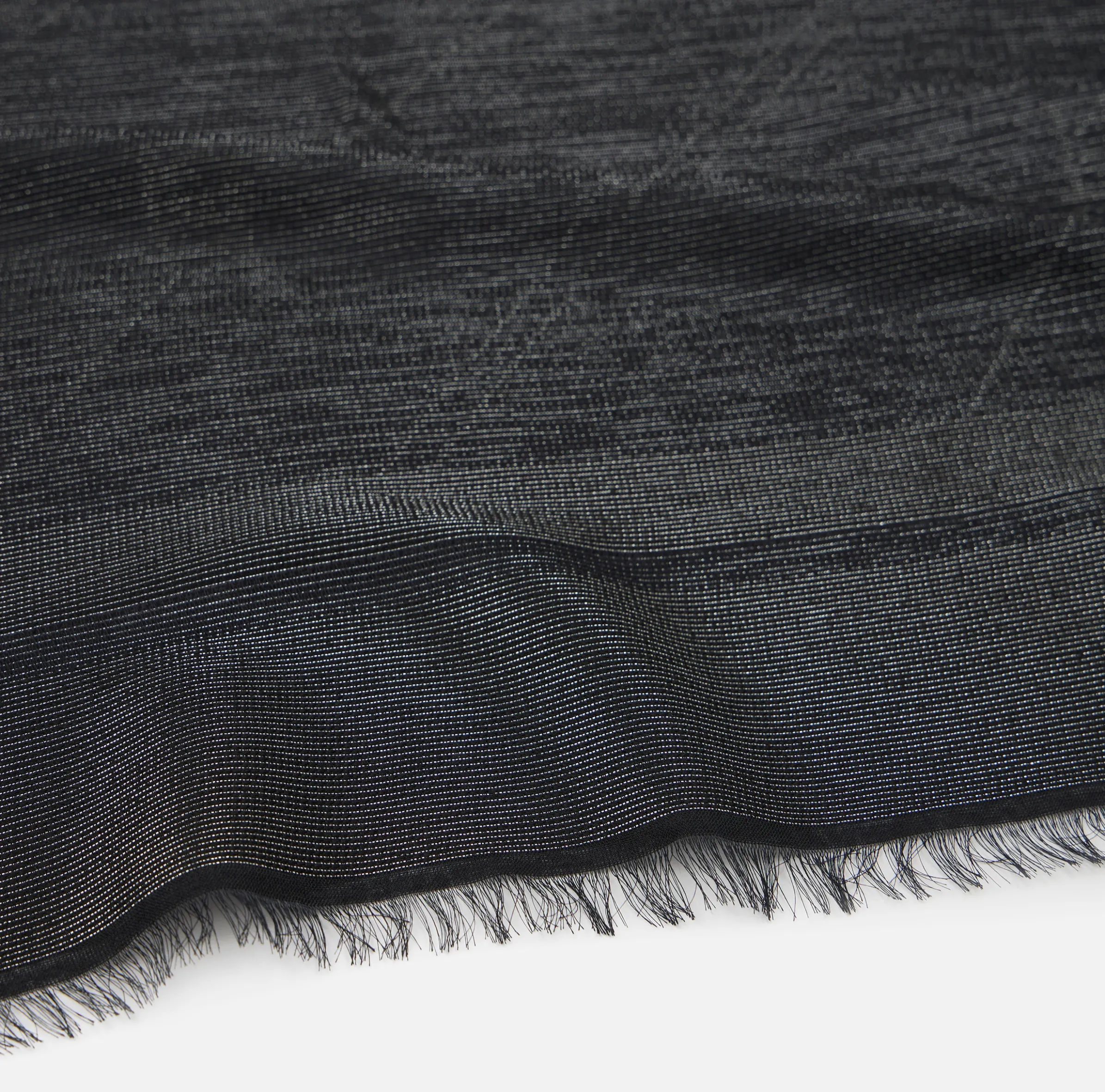 Pashmina in jacquard lurex con pattern righe diagonali e logo