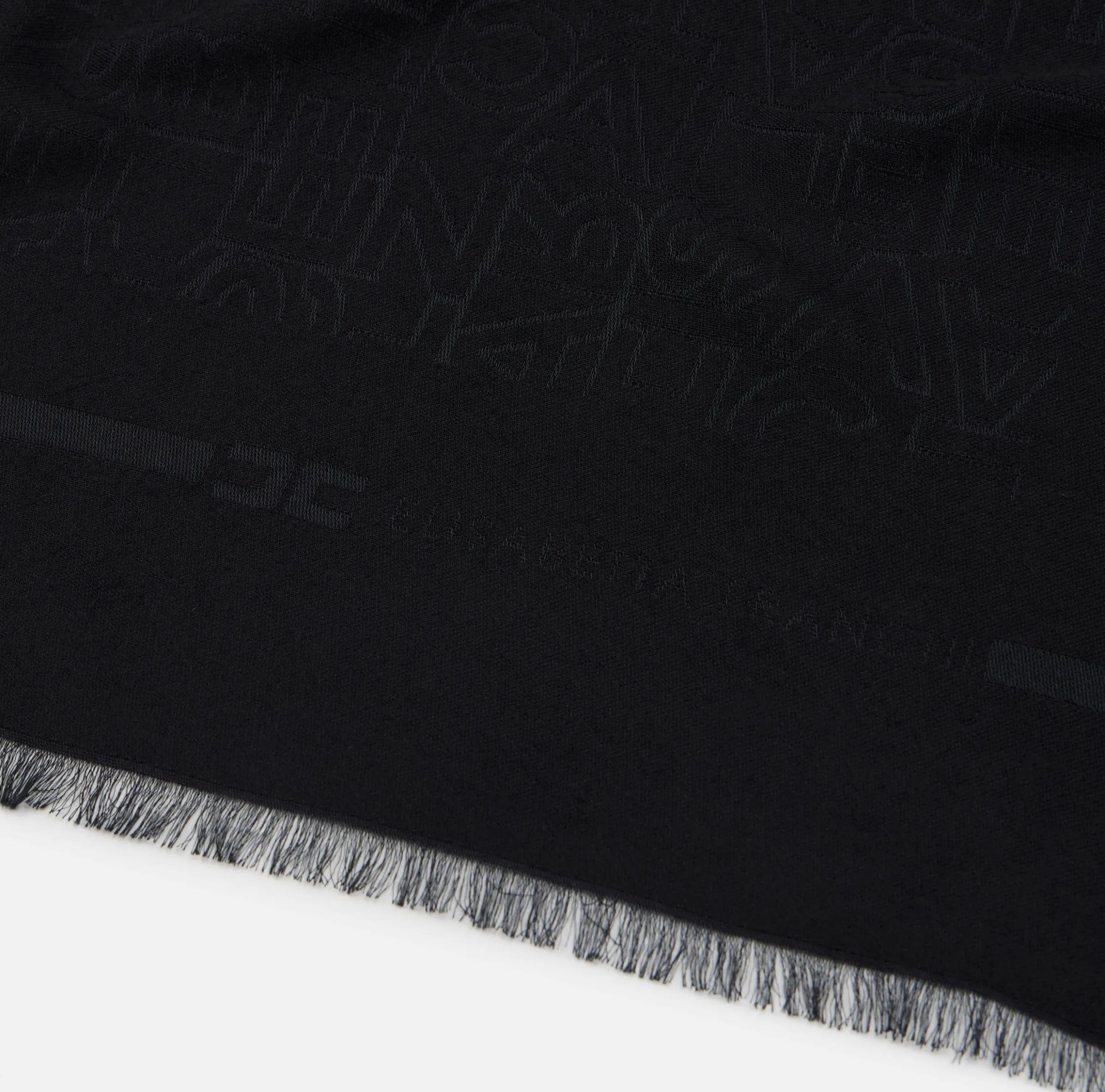 Pashmina quadrata in viscosa jacquard con lettering logo