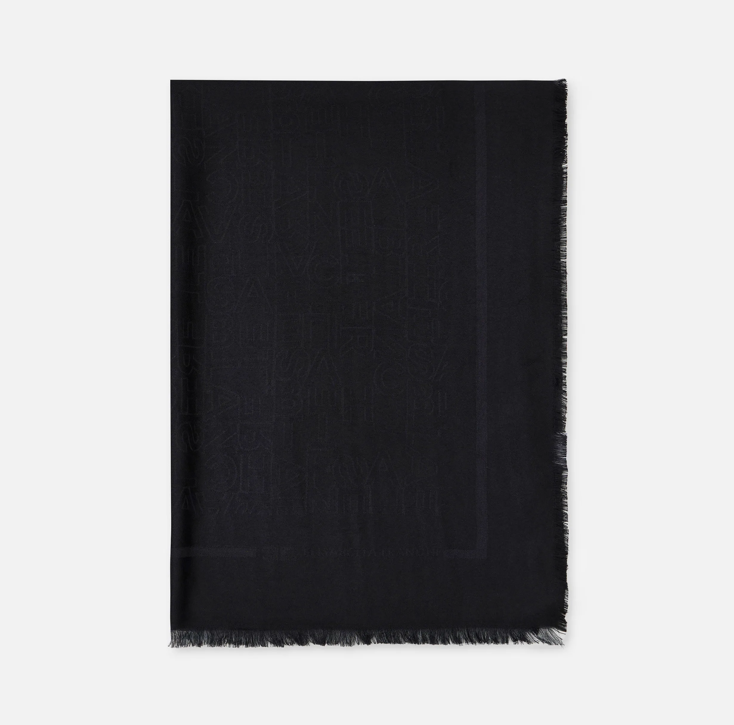 Pashmina rettangolare in viscosa jacquard con lettering logo