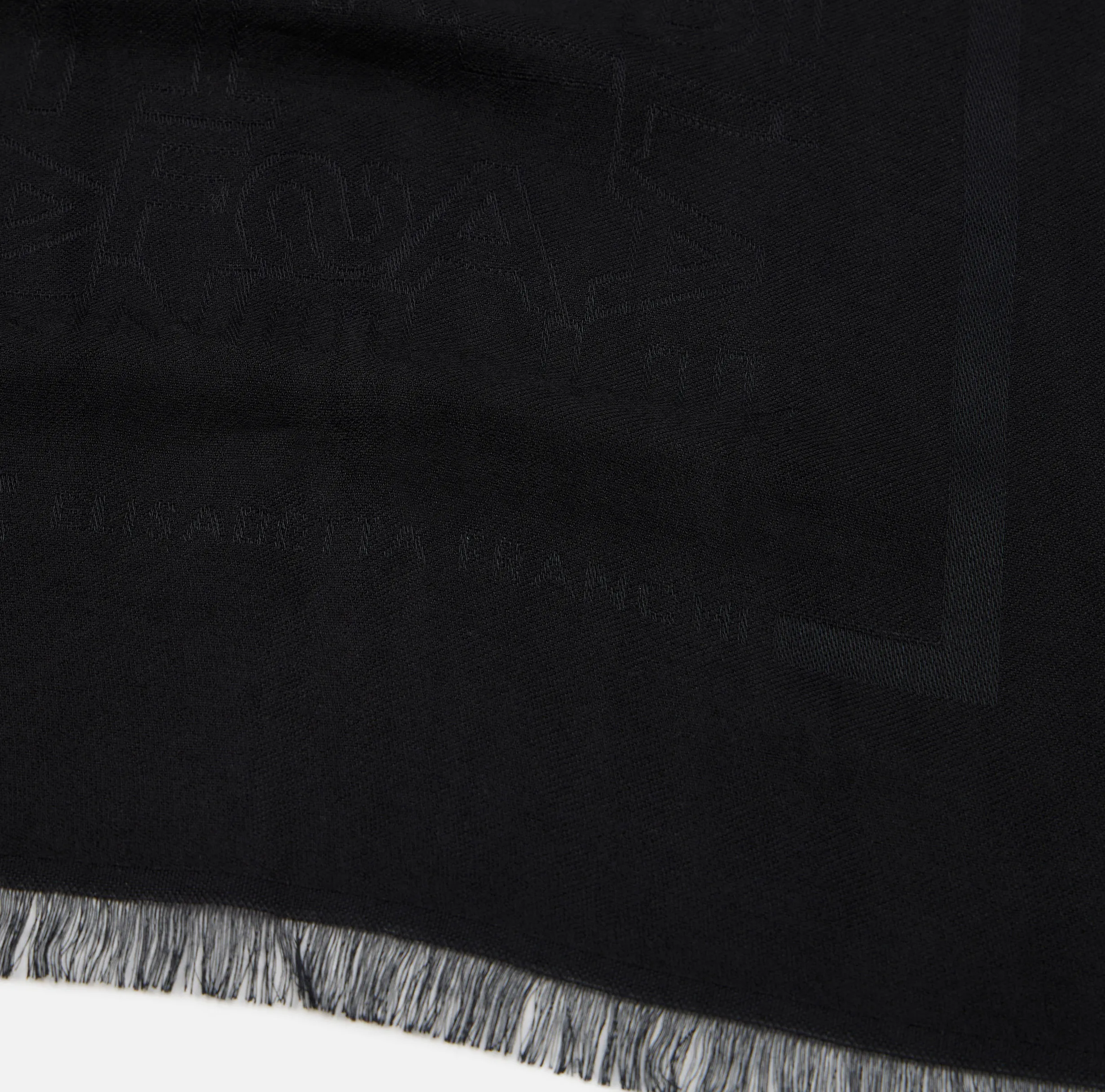Pashmina rettangolare in viscosa jacquard con lettering logo