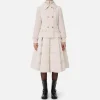 Piumino in nylon e panno con gonna a ruota