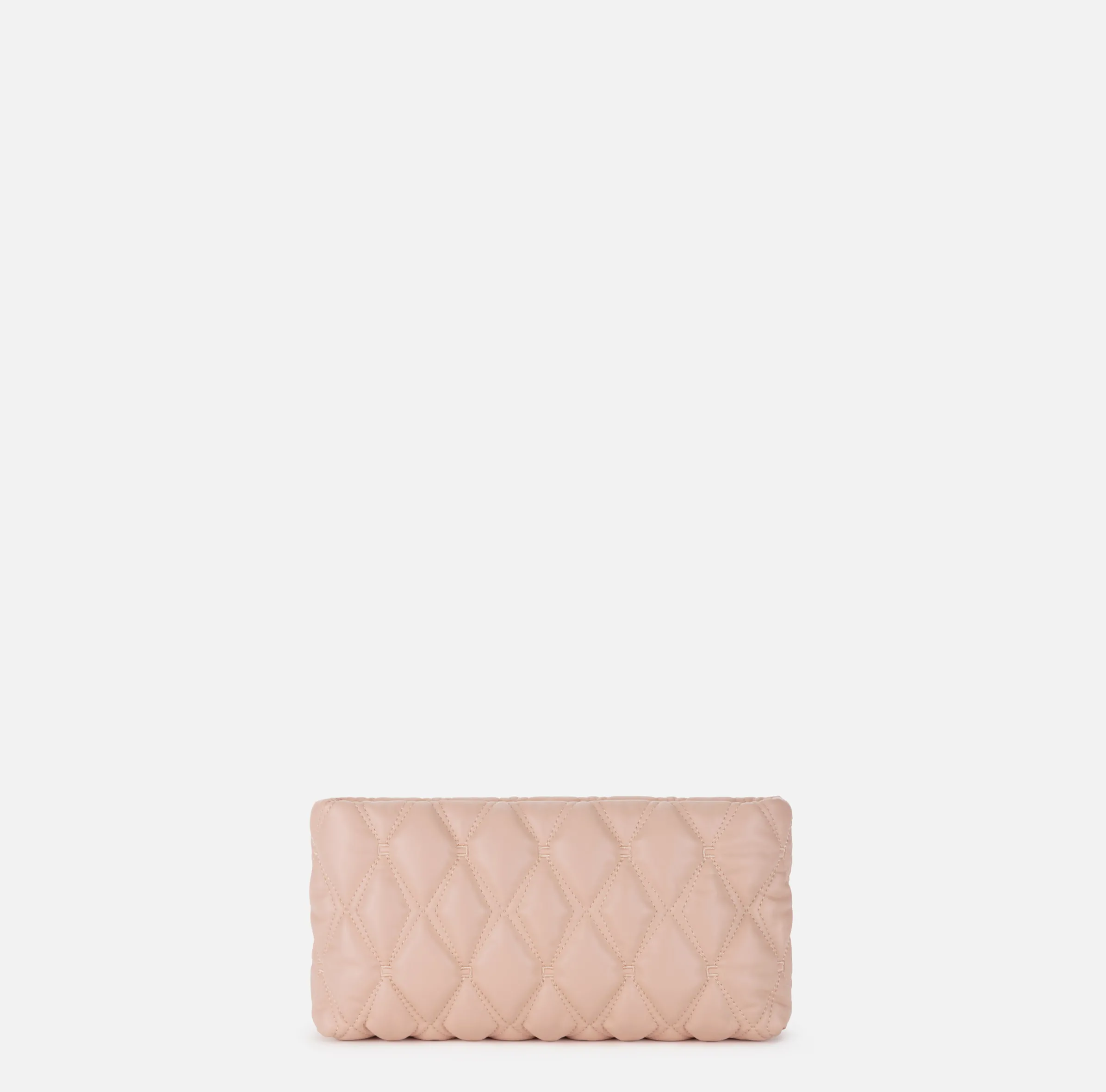 Pochette in tessuto embossed con tracolla in catena