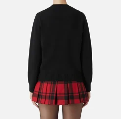 Pullover in lana con maxi patch