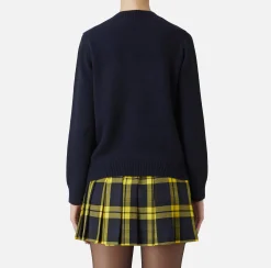 Pullover in lana con maxi patch