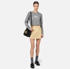 Pullover in misto cashmere con logo