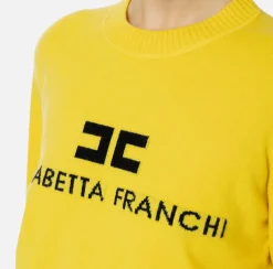Pullover in misto cashmere con logo