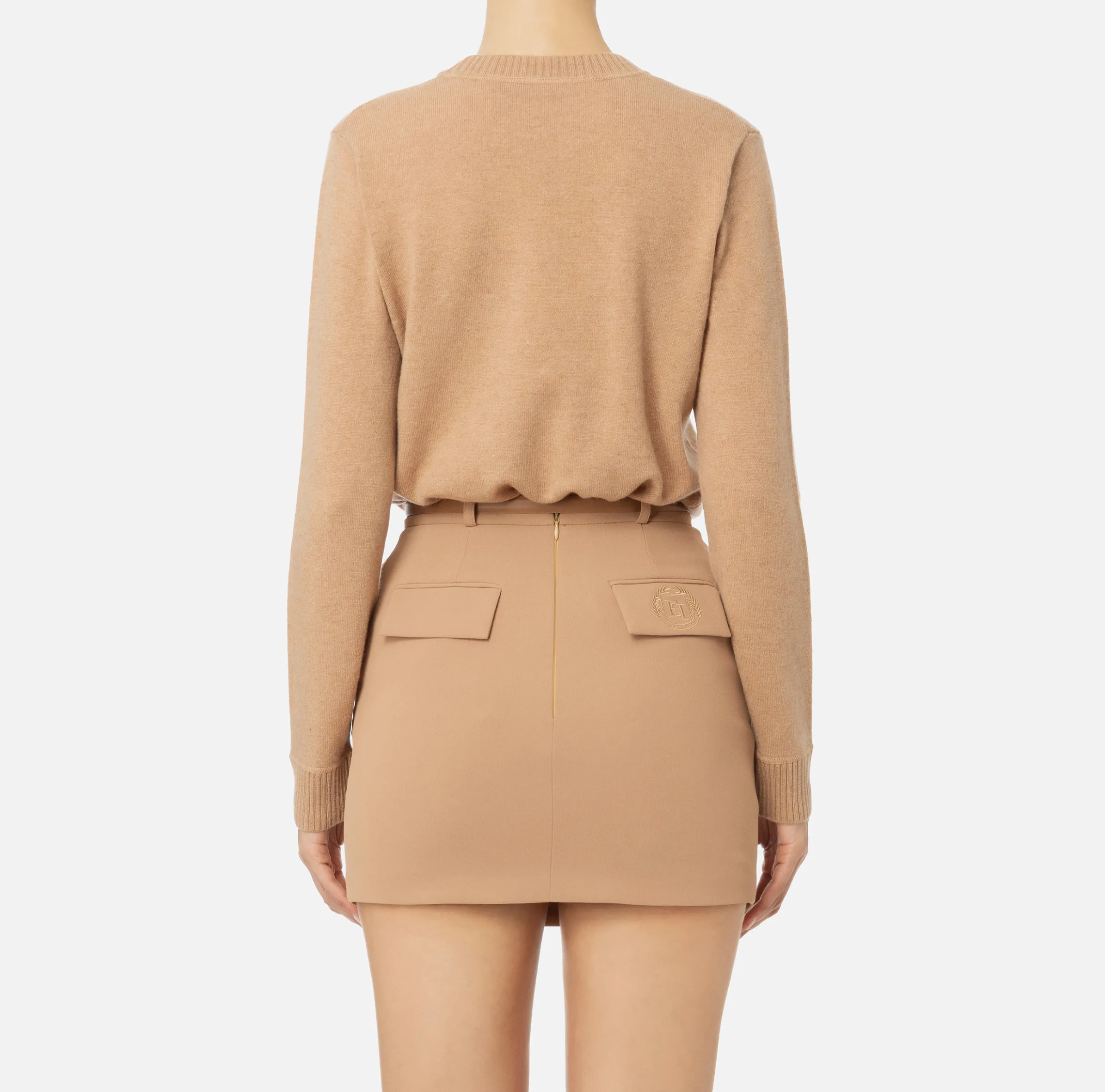 Pullover in misto cashmere con logo