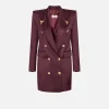 Robe manteau doppiopetto in fresco di lana con puntali