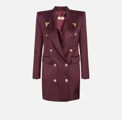 Robe manteau doppiopetto in fresco di lana con puntali