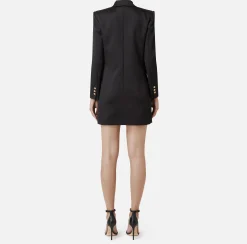 Robe manteau doppiopetto in fresco di lana con puntali
