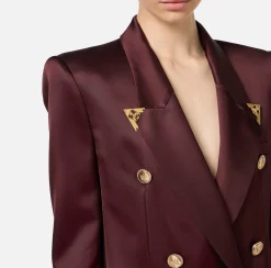 Robe manteau doppiopetto in fresco di lana con puntali