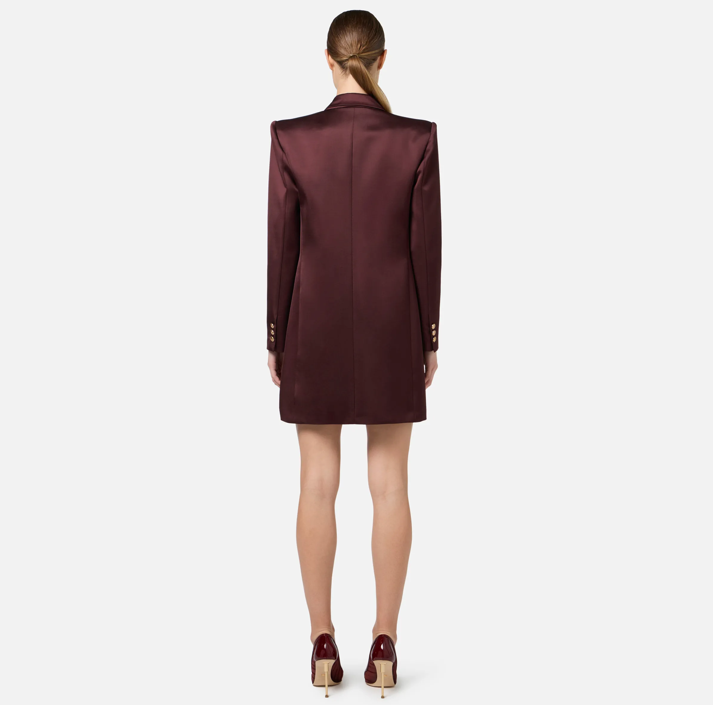 Robe manteau doppiopetto in fresco di lana con puntali
