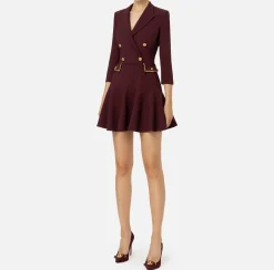 Robe manteau in crêpe con catena groumette