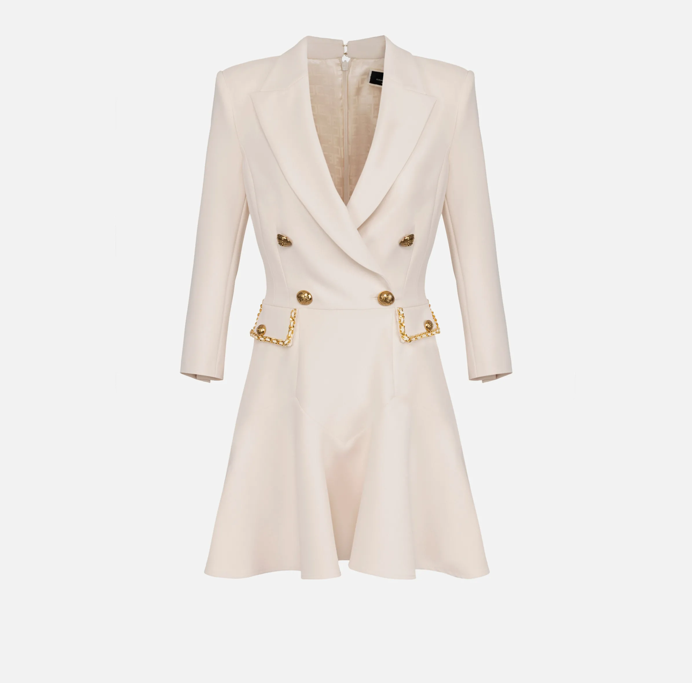 Robe manteau in crêpe con catena groumette