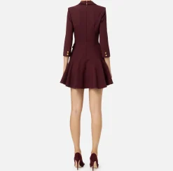 Robe manteau in crêpe con catena groumette